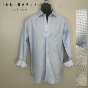 Ted Baker Contrast Long Sleeve Shirt 16/32-33 Gently worn 100% cotton